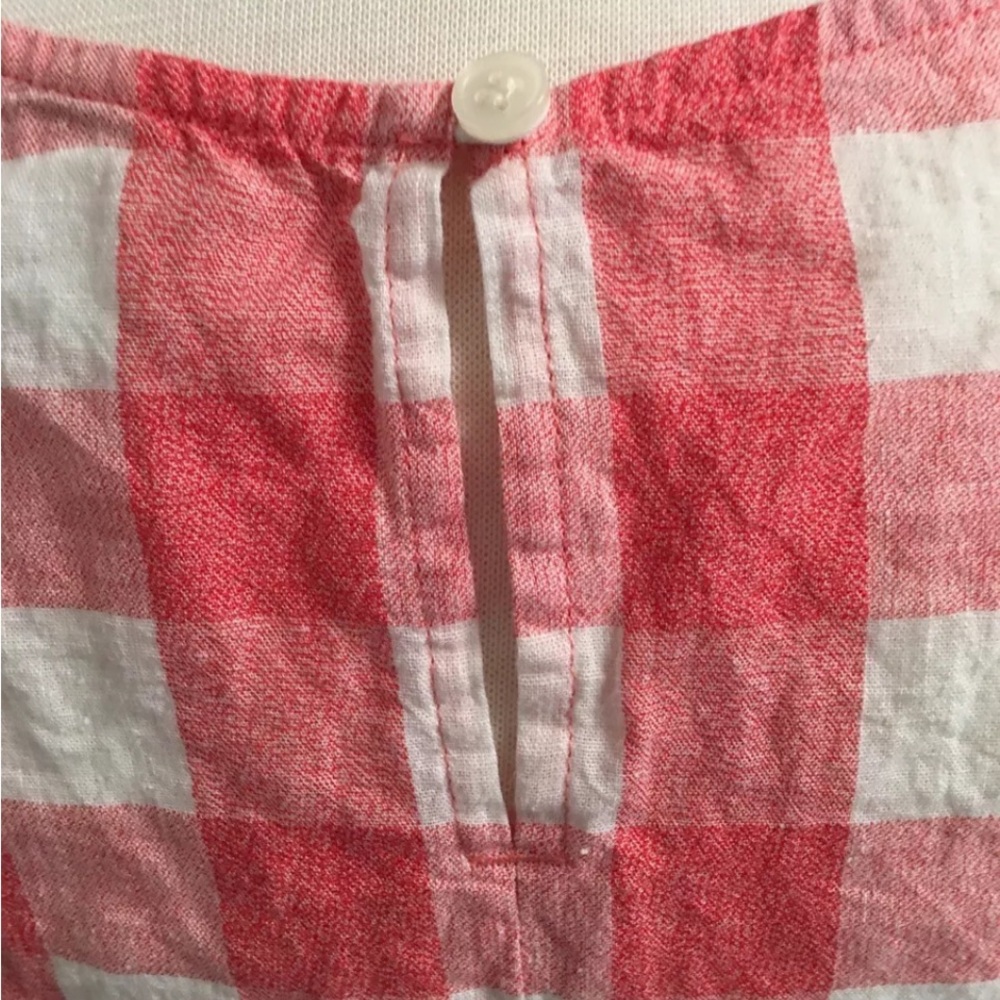 🌺 J Crew Womens Size 14 Cotton Linen Blend Sleeveless Gingham Top - Picture 5 of 5